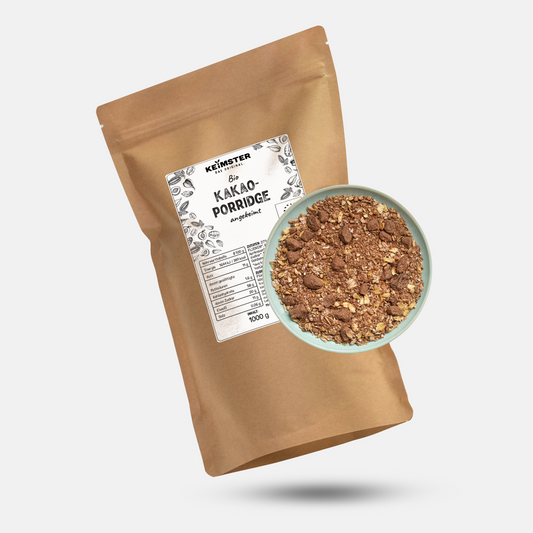 Gekeimtes Porridge mit Kakao und Trockenobst (1kg)